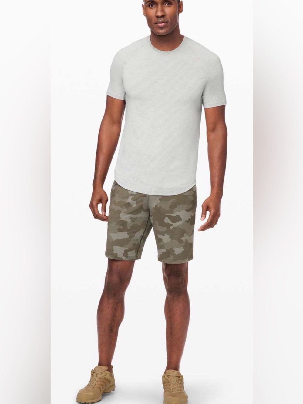 Lululemon Men’s Sz Large T.H.E. 9” Liner-less Grey Camo Athletic Shorts